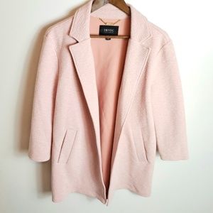 IMNYC ISAAC MIZRAHI PINK TEXTURED OPEN JACKET